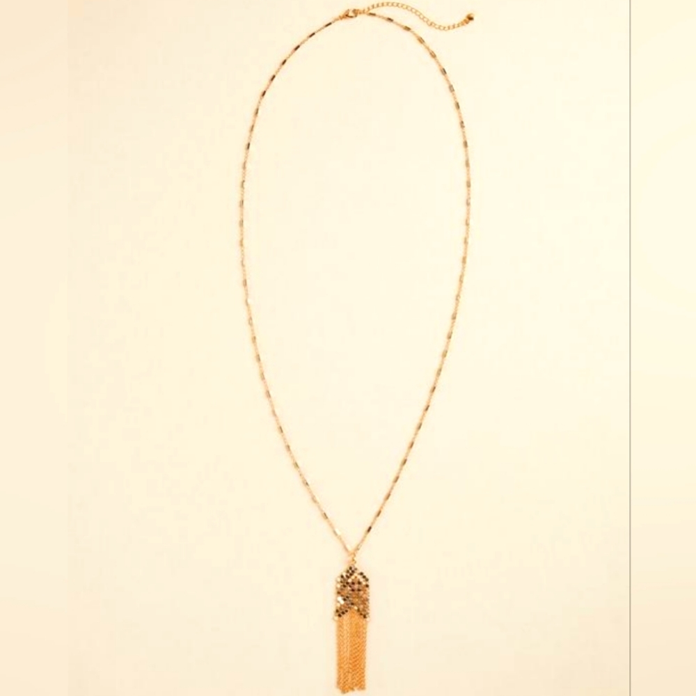 Torrid Mesh Fringe Pendant Necklace Jewelry
